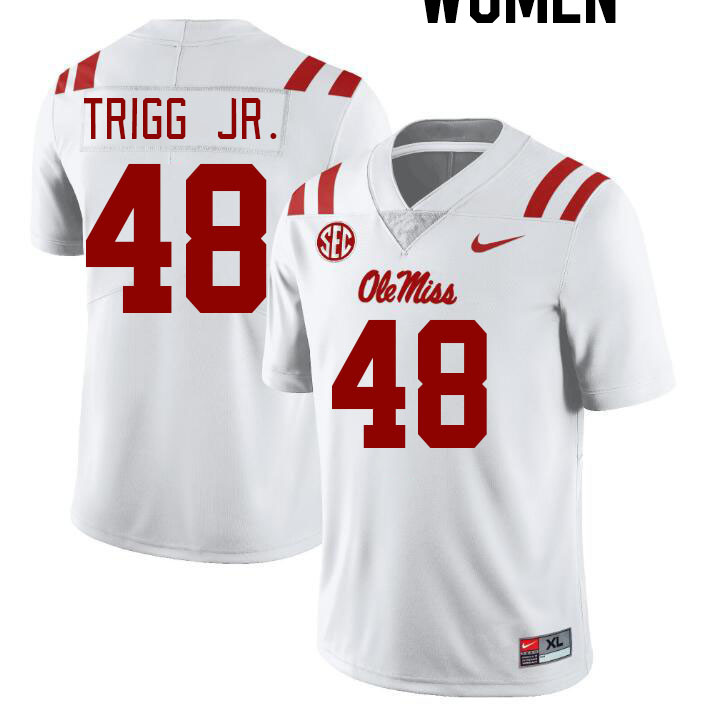 Women #48 Mark Trigg Jr. Ole Miss Rebels College Football Jerseyes Stitched Sale-White